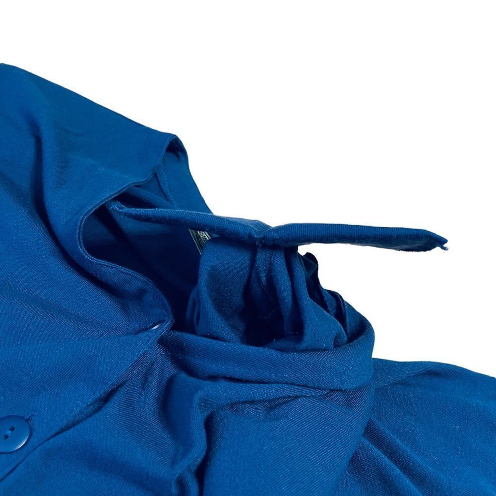 Blue button down V neck shirt - image 8